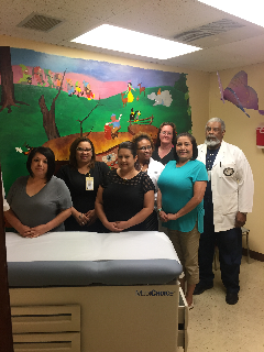 This is a picture of the staff in the hospital room